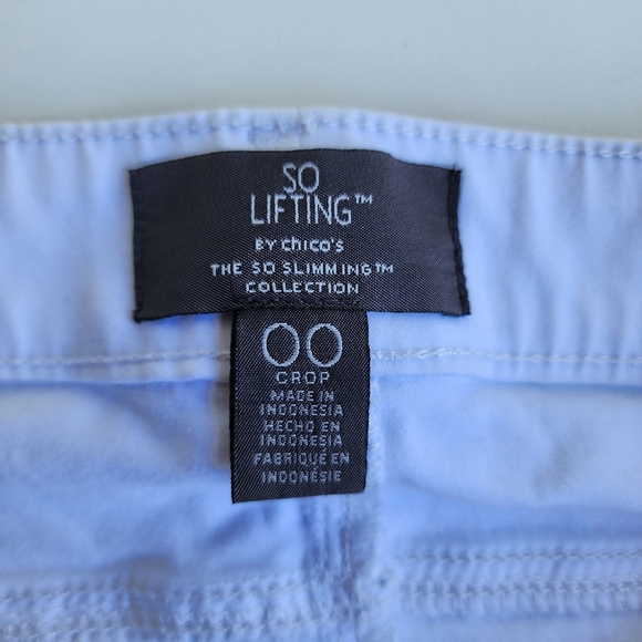 Chicos Slimming Women's White Platinum Crop Jeans 30×23 Size 00 - Picture 7 of 8